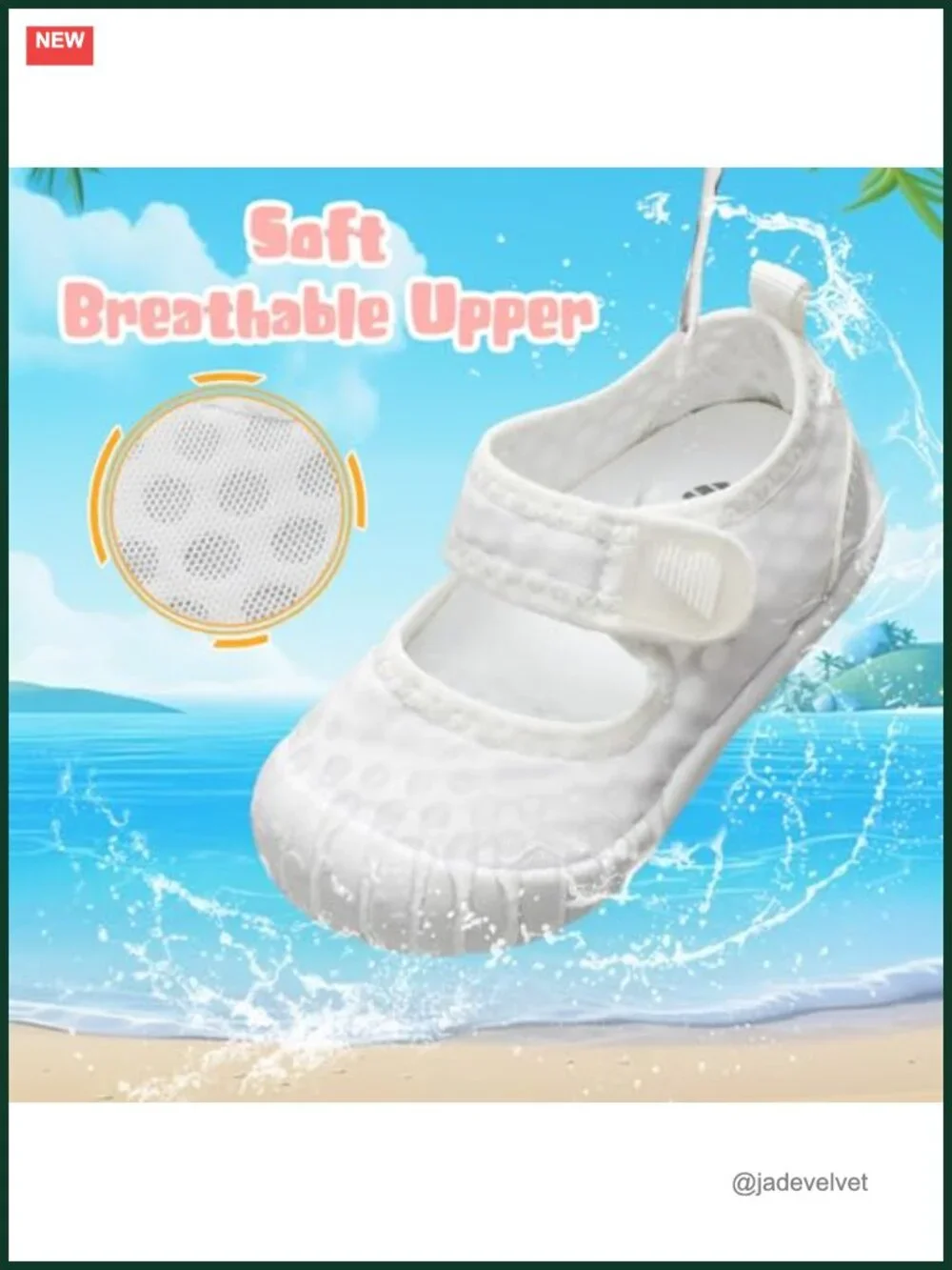 Toddler Barefoot Water Shoes with Arch Support Hook and Loop Closure Non-Slip